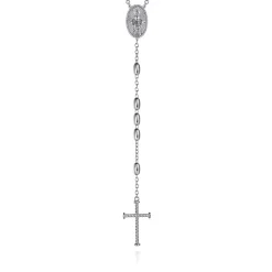 Sale Gabriel & Co. 27 Inch 925 Sterling Silver Cross Rosary Solid Men's Link Chain Necklace