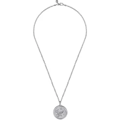 Hot Gabriel & Co. 22 Inch 925 Sterling Silver Diamond Eagle Medallion Pendant Necklace