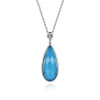 Best Gabriel & Co. 24 inch 925 Sterling Silver Faceted Rock Crystal Turquoise Doublet Bujukan Teardrop Necklace