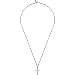 New Gabriel & Co. 22 Inch 925 Sterling Silver Faceted Cross Pendant Necklace