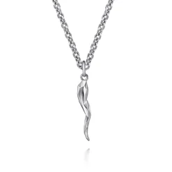 Sale Gabriel & Co. 22 Inch 925 Sterling Silver Italian Horn Pendant Necklace