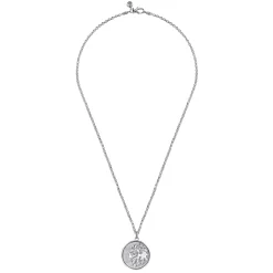 Discount Gabriel & Co. 22 Inch 925 Sterling Silver Lion Medallion Pendant Necklace