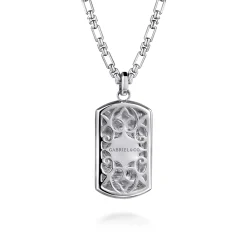 Clearance Gabriel & Co. 22 Inch 925 Sterling Silver Saint Christopher Dog Tag Pendant Necklace