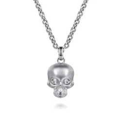 Best Gabriel & Co. 22 Inch 925 Sterling Silver Skull Pendant Necklace