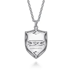 Best Gabriel & Co. 22 Inch 925 Sterling Silver St. Michael Dog Tag Pendant Necklace