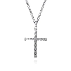 Outlet Gabriel & Co. 22 Inch 925 Sterling Silver Twisted Rope Cross Pendant Necklace