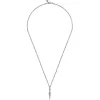 Gabriel & Co. 22 Inch 925 Sterling Silver White Sapphire Dagger Pendant Necklace