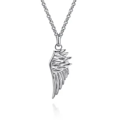 Sale Gabriel & Co. 22 Inch 925 Sterling Silver Wing Pendant Necklace