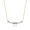 Clearance Gabriel & Co. Infinity - 14K White and Yellow Gold Bujukan Diamond Infinity Bar Necklace