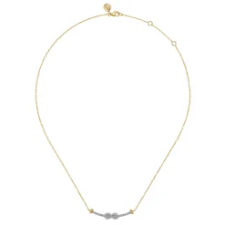Clearance Gabriel & Co. Infinity - 14K White and Yellow Gold Bujukan Diamond Infinity Bar Necklace