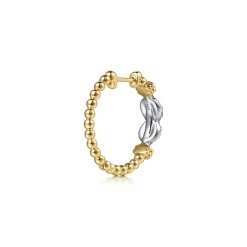 Outlet Gabriel & Co. Infinity - 14K White and Yellow Gold Bujukan Diamond Infinity Intricate Hoop Earrings