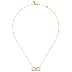 Sale Gabriel & Co. Infinity - 14K White and Yellow Gold Diamond Infinity Pendent Necklace
