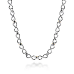 Gabriel & Co. Infinity - 14K Yellow Gold and 925 Sterling Silver Bujukan Infinity Link Chain Necklace