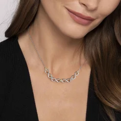 New Gabriel & Co. Infinity - 14K Yellow Gold and 925 Sterling Silver Bujukan Infinity Bar Necklace