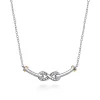 Online Gabriel & Co. Infinity - 14K Yellow Gold and 925 Sterling Silver Bujukan White Sapphire Infinity Bar Necklace
