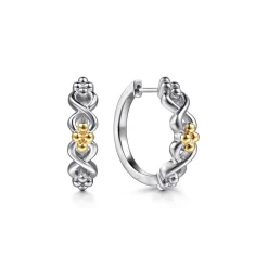 Online Gabriel & Co. Infinity - 14K Yellow Gold and 925 Sterling Silver Bujukan Infinity Intricate Hoop Earrings