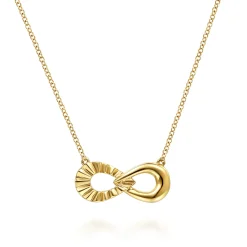 Outlet Gabriel & Co. Infinity - 14K Yellow Gold Diamond Cut Infinity Necklace