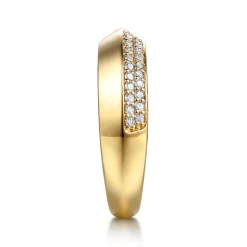 Online Gabriel & Co. Inspire - 14K Yellow Gold Beads Setting Diamond Anniversary Band - 0.3 ct
