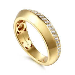 Online Gabriel & Co. Inspire - 14K Yellow Gold Beads Setting Diamond Anniversary Band - 0.3 ct