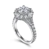 Outlet Gabriel & Co. Iolana - Platinum Fancy Halo Round Diamond Engagement Ring