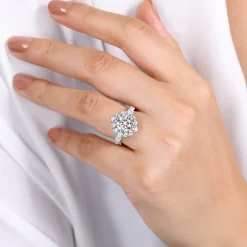 Outlet Gabriel & Co. Iolana - Platinum Fancy Halo Round Diamond Engagement Ring