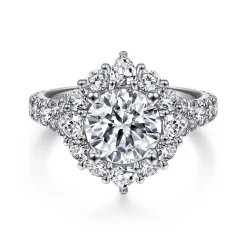 Outlet Gabriel & Co. Iolana - Platinum Fancy Halo Round Diamond Engagement Ring