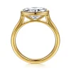 Clearance Gabriel & Co. Irene - 14K Yellow Gold East West Bezel Set Oval Diamond Engagement Ring