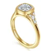 Sale Gabriel & Co. Iryna - 14K Yellow Gold Bezel Set Cushion Diamond Engagement Ring