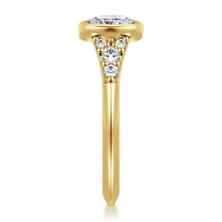 Sale Gabriel & Co. Iryna - 14K Yellow Gold Bezel Set Cushion Diamond Engagement Ring