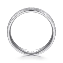 Discount Gabriel & Co. Isaac - 14K White Gold 6mm - Men's Wedding Band in Diamond Brush Finish