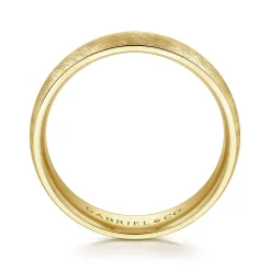 Online Gabriel & Co. Isaac - 14K Yellow Gold 6mm - Men's Wedding Band in Diamond Brush Finish