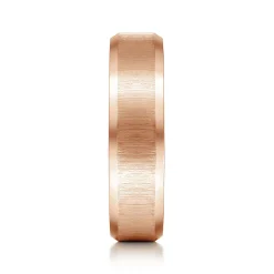 Sale Gabriel & Co. Isaiah - 14K Rose Gold 6mm - Beveled Edge Satin Finish Men's Wedding Band