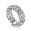Gabriel & Co. Ischia - 14K White Gold Oval Diamond Halo Eternity Band - 6 ct