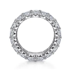 Gabriel & Co. Ischia - 14K White Gold Oval Diamond Halo Eternity Band - 6 ct