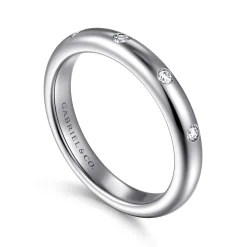 Discount Gabriel & Co. Isolda - 14K White Gold Flush Set 5 Stone Diamond Anniversary Band - 0.12 ct