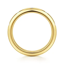 Clearance Gabriel & Co. Isolda - 14K Yellow Gold Flush Set 5 Stone Diamond Anniversary Band - 0.12 ct