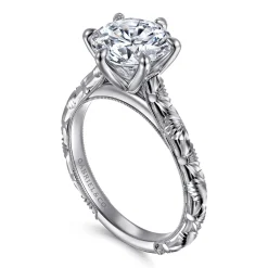 Sale Gabriel & Co. Isolde - 14K White Gold Round Solitaire Diamond Engagement Ring
