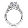Best Gabriel & Co. Ivory - 14K White Gold Round Halo Diamond Engagement Ring