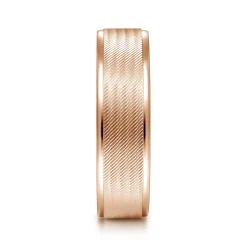 Hot Gabriel & Co. Jacob - 14K Rose Gold 6mm - Men's Wedding Band in Brushed Finish