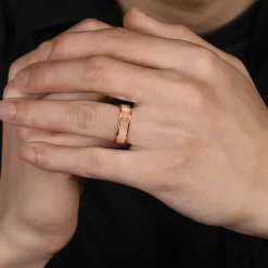 Hot Gabriel & Co. Jacob - 14K Rose Gold 6mm - Men's Wedding Band in Brushed Finish