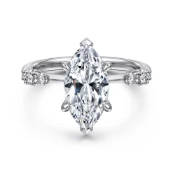 Gabriel & Co. Jaelyn - 14K White Gold Marquise Shape Diamond Engagement Ring
