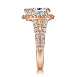 Outlet Gabriel & Co. James - 14K Rose Gold Pear Shape Halo Diamond Engagement Ring