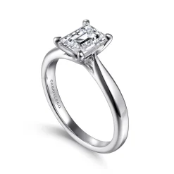 Hot Gabriel & Co. Jamie - 14K White Gold Emerald Cut Diamond Engagement Ring