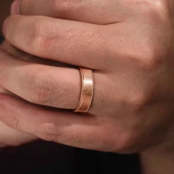 Outlet Gabriel & Co. Jason - 14K Rose Gold 6mm - Men's Wedding Band in Sandblast Finish