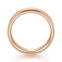 Outlet Gabriel & Co. Jason - 14K Rose Gold 6mm - Men's Wedding Band in Sandblast Finish
