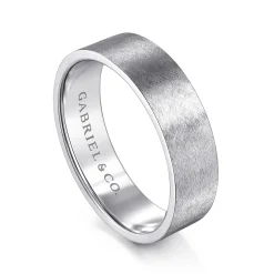 Hot Gabriel & Co. Jaxson - 14K White Gold 6mm - Brushed Finish Men's Wedding Band