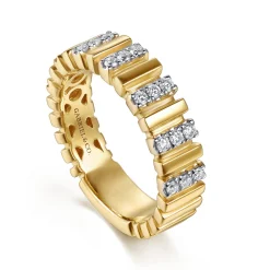 New Gabriel & Co. Jay - 14K Yellow Gold U setting Diamond Anniversary Band - 0.3 ct