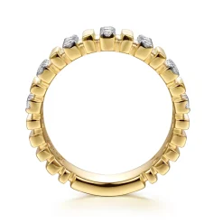 New Gabriel & Co. Jay - 14K Yellow Gold U setting Diamond Anniversary Band - 0.3 ct
