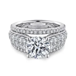 Gabriel & Co. Jessa - 14K White Gold Round Diamond Engagement Ring
