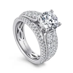 Gabriel & Co. Jessa - 14K White Gold Round Diamond Engagement Ring